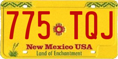 NM license plate 775TQJ