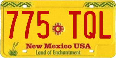 NM license plate 775TQL