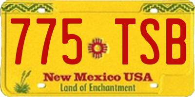 NM license plate 775TSB