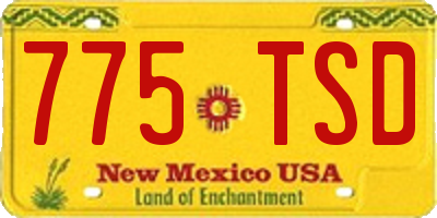 NM license plate 775TSD