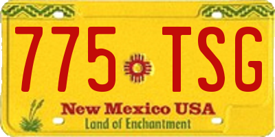 NM license plate 775TSG