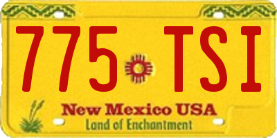 NM license plate 775TSI