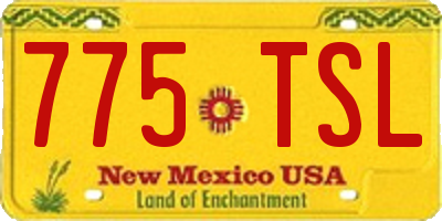 NM license plate 775TSL