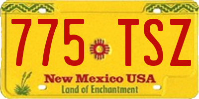 NM license plate 775TSZ