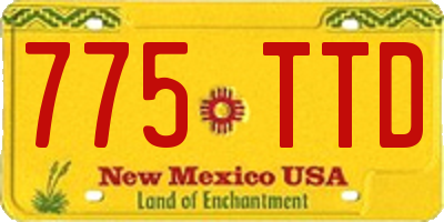 NM license plate 775TTD