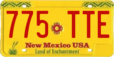 NM license plate 775TTE