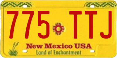 NM license plate 775TTJ