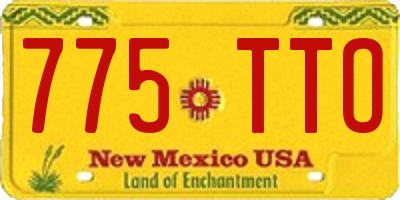 NM license plate 775TTO