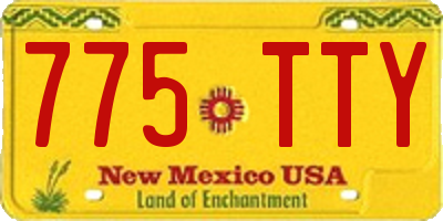 NM license plate 775TTY