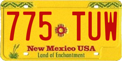 NM license plate 775TUW