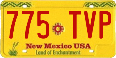 NM license plate 775TVP