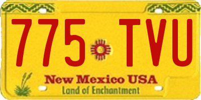 NM license plate 775TVU