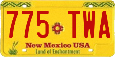 NM license plate 775TWA