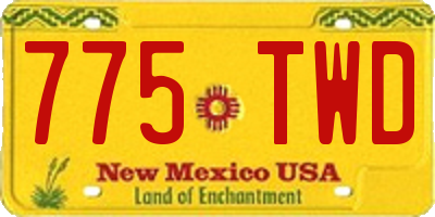 NM license plate 775TWD