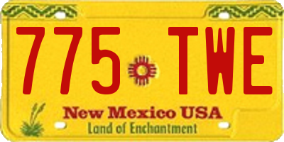 NM license plate 775TWE
