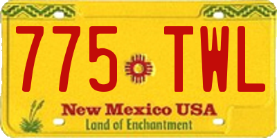 NM license plate 775TWL