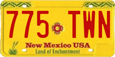 NM license plate 775TWN