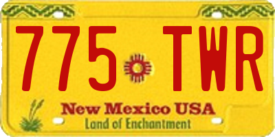 NM license plate 775TWR