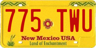 NM license plate 775TWU