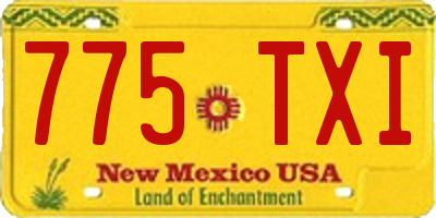 NM license plate 775TXI