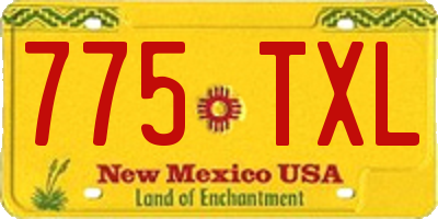 NM license plate 775TXL
