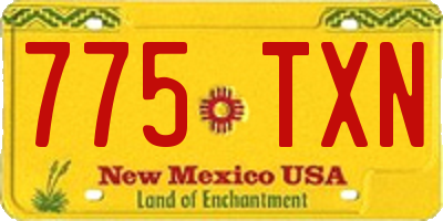 NM license plate 775TXN