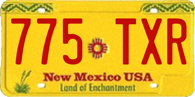 NM license plate 775TXR