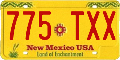 NM license plate 775TXX