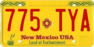 NM license plate 775TYA