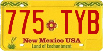 NM license plate 775TYB