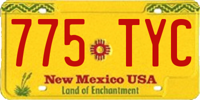 NM license plate 775TYC