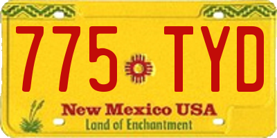 NM license plate 775TYD