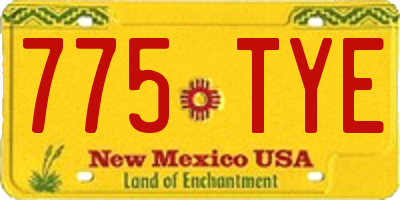 NM license plate 775TYE