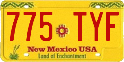 NM license plate 775TYF