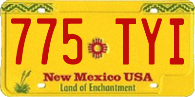 NM license plate 775TYI