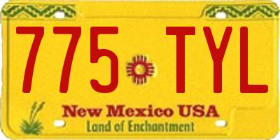 NM license plate 775TYL