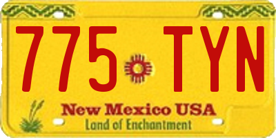 NM license plate 775TYN
