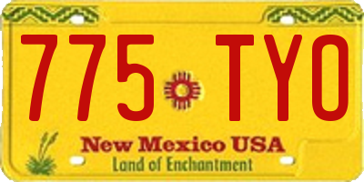 NM license plate 775TYO