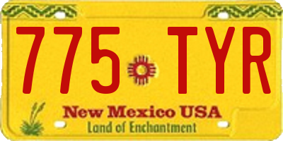 NM license plate 775TYR