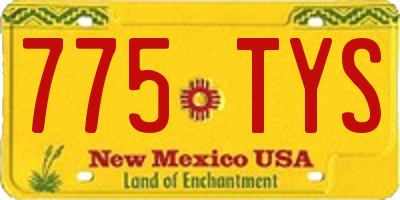 NM license plate 775TYS