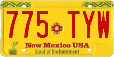 NM license plate 775TYW