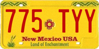 NM license plate 775TYY