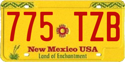 NM license plate 775TZB