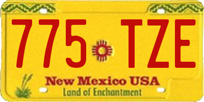 NM license plate 775TZE