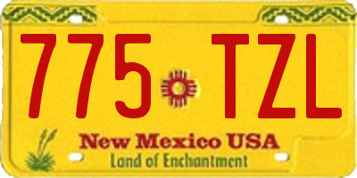 NM license plate 775TZL