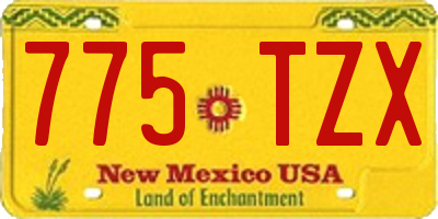 NM license plate 775TZX