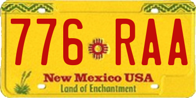 NM license plate 776RAA