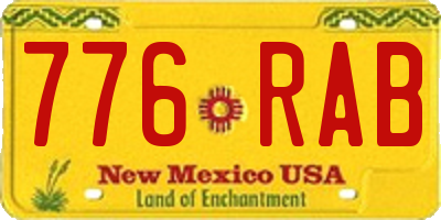 NM license plate 776RAB