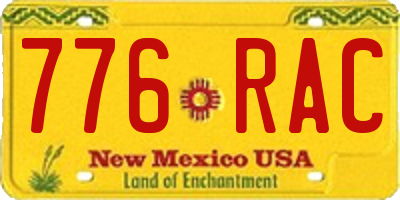 NM license plate 776RAC