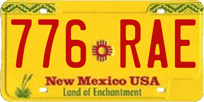 NM license plate 776RAE